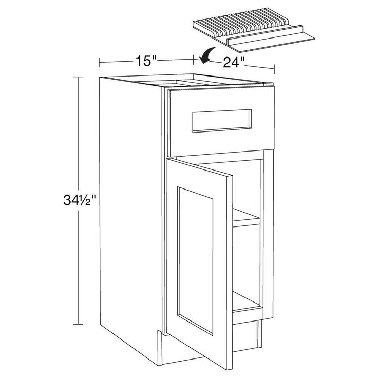 Home Decorators Collection Newport 15 in. W x 24 in. D x 34.5 in. H Assembled Plywood Base Kitchen Cabinet in Blended Cream with Knife Block LH