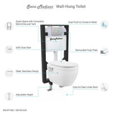 Ivy Wall Hung Elongated Toilet Bowl Only 0.8/1.28 GPF Dual Flush in White - Super Arbor