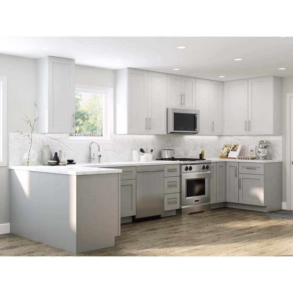 Vesper White Shaker Assembled Plywood 36 in. x 34.5 in. x 24 in. Sink Base Kitchen Cabinet with Soft Close - Super Arbor