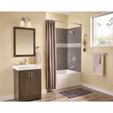 Hensley Single-Handle 1-Spray Tub and Shower Faucet with Curved Shower Rod in Spot Resist Brushed Nickel - Super Arbor