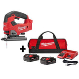 M18 FUEL 18-Volt Lithium-Ion Brushless Cordless Jig Saw with Two 4.0 Ah Batteries, Charger and Contractor Bag - Super Arbor
