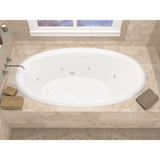 Topaz 60 in. Oval Drop-in Whirlpool Bath Tub in White - Super Arbor