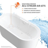Sunstone 5.7 ft. Acrylic Flatbottom Air Bath Tub in White - Super Arbor