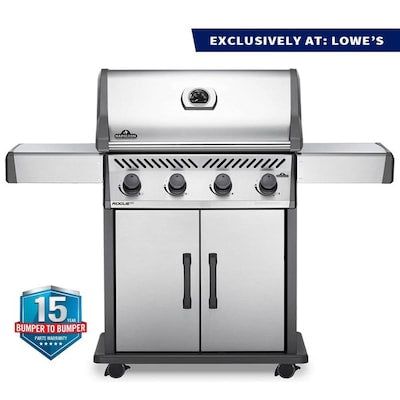 NAPOLEON Rogue XT Stainless Steel 4-Burner Natural Gas Grill with Integrated Smoker Box