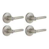 Tonbridge Matte Black Hall and Closet Door Lever with Round Rose (4-Pack)