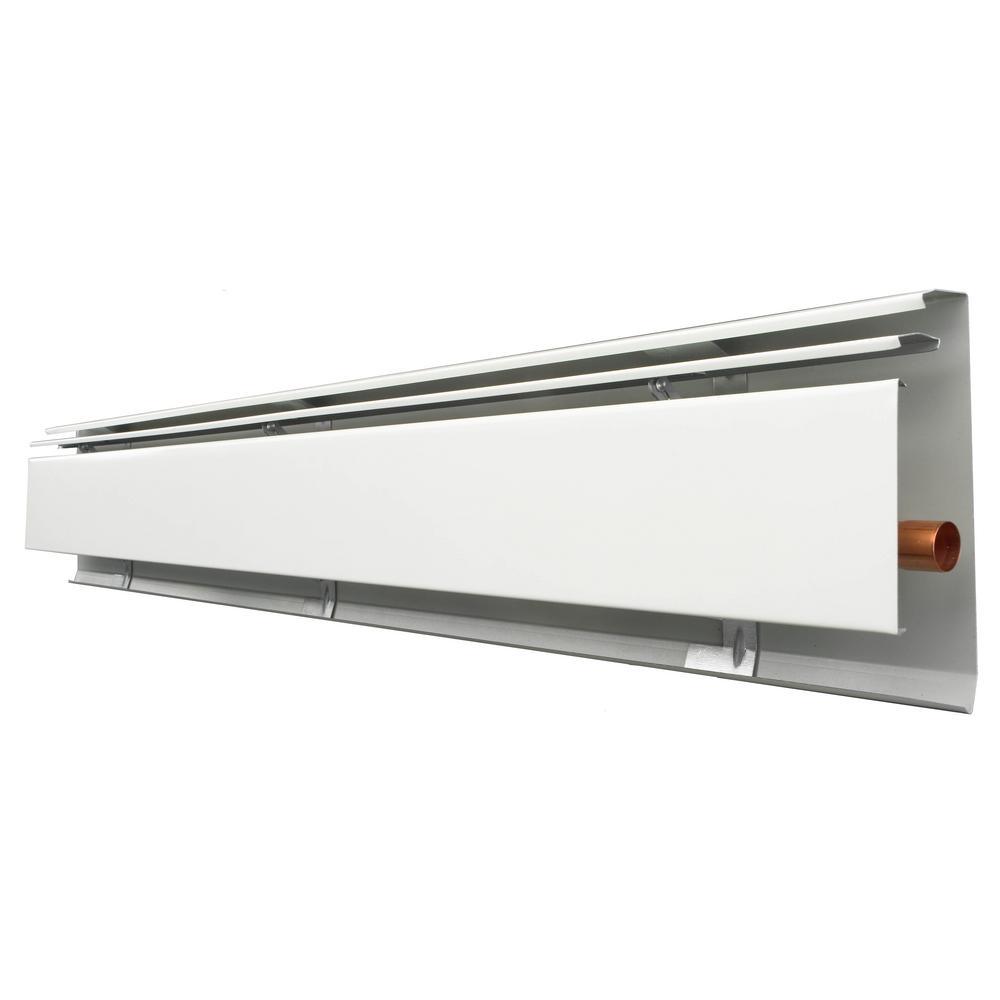 Fine/Line 30 5 ft. Hydronic Baseboard with Fully Assembled Element and Enclosure in Nu White - Super Arbor