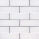 MSI Frosted Icicle 3 in. x 9 in. Glossy Glass Ice White Subway Tile (3.8 sq. ft. / case)