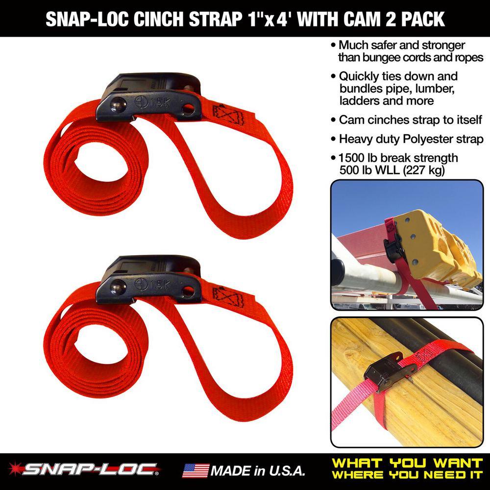 4 ft. x 1 in. Cam with Cinch Strap in Red (2-Pack) - Super Arbor