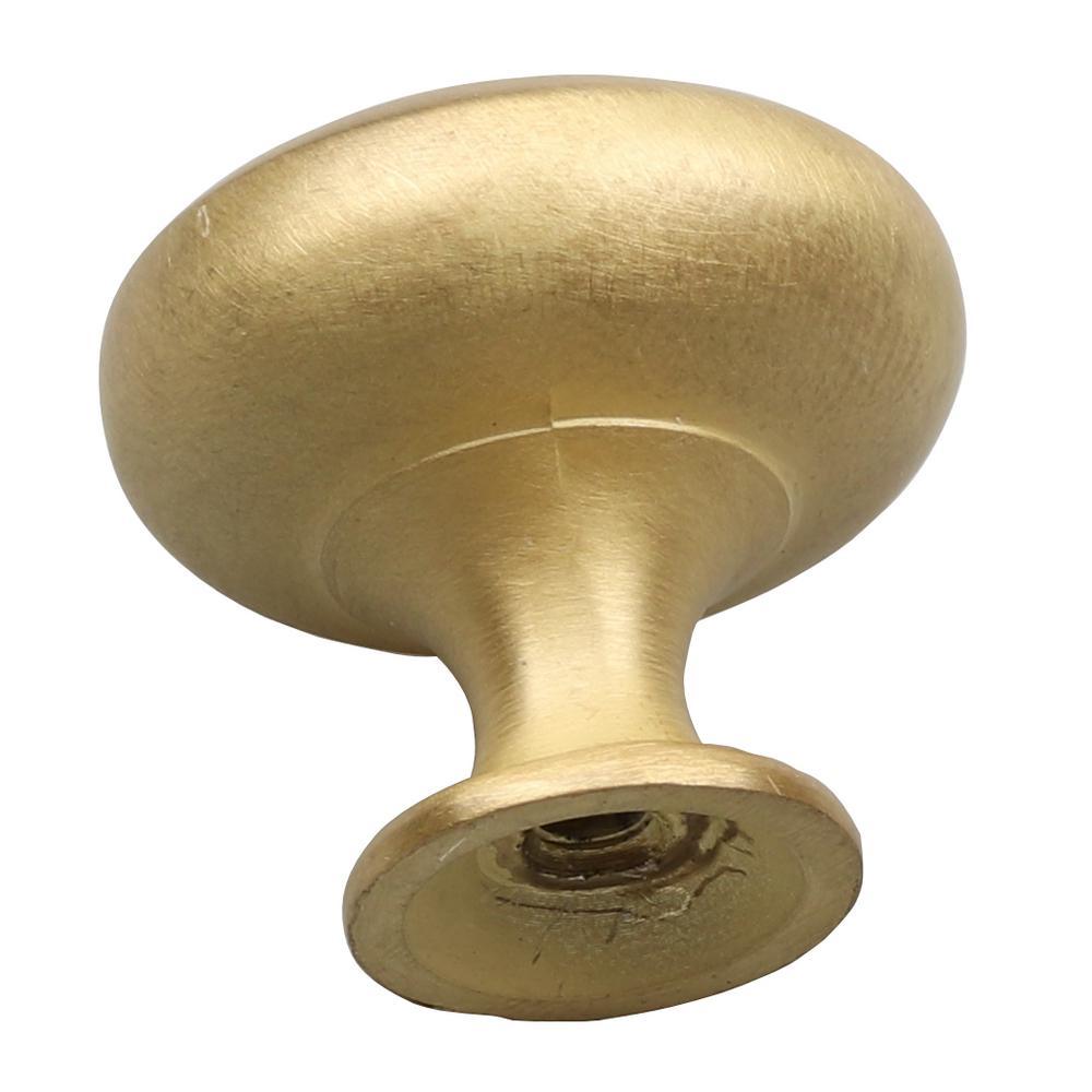 1-1/8 in. Dia Satin Gold Classic Round Cabinet Knobs (10-Pack) - Super Arbor