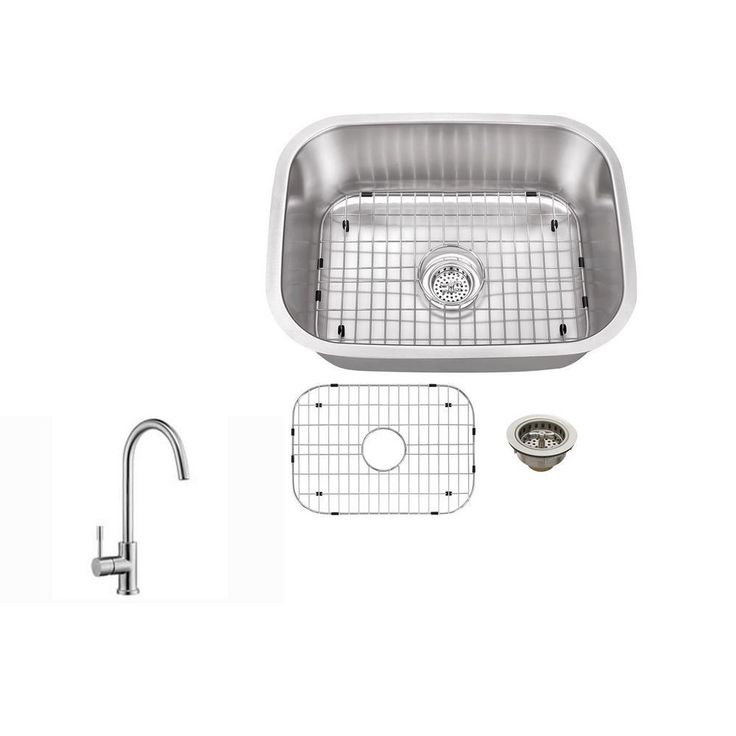 Undermount 23 in. 18-Gauge Stainless Steel Bar Sink in Brushed Stainless with Gooseneck Kitchen Faucet