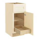 Home Decorators Collection Newport 15 in. W x 24 in. D x 34.5 in. H Assembled Plywood Base Kitchen Cabinet in Blended Cream with 1ROT Soft Close RH