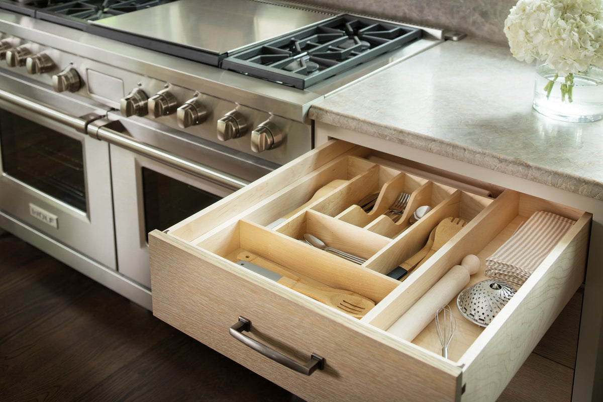 Rev-A-Shelf 22.25-in x 20.5-in Wood Cutlery Insert Drawer Organizer