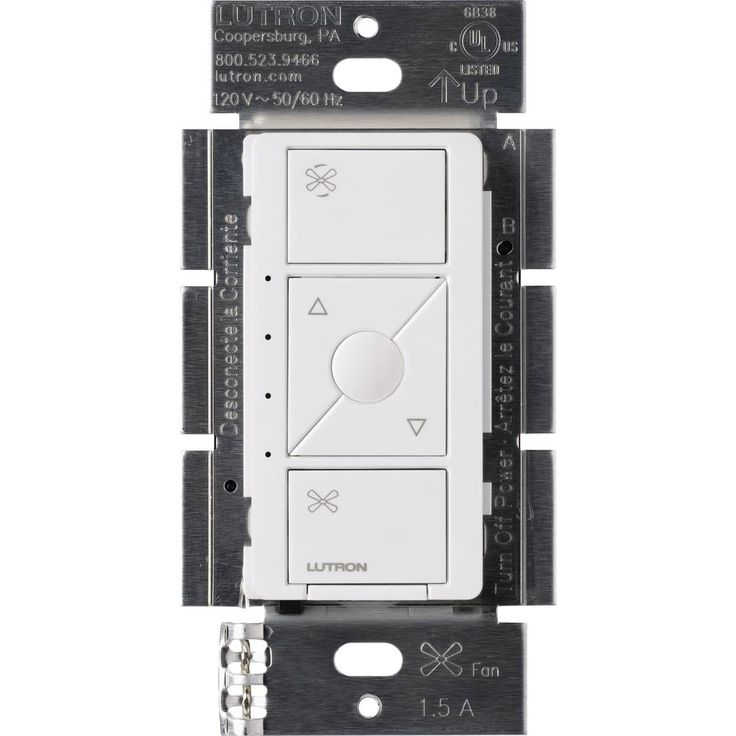 Lutron Single-Pole Caseta Wireless Smart Fan Speed Control, White