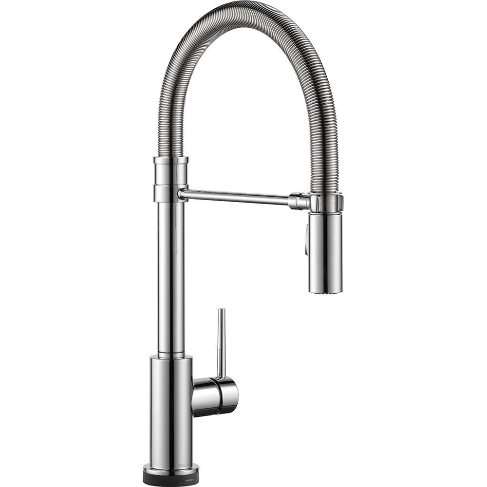Trinsic Pro Single-Handle Pull-Down Sprayer Kitchen Faucet with Touch2O Technology and Spring Spout in Arctic Stainless - Super Arbor