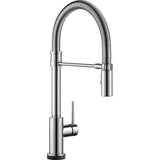 Trinsic Pro Single-Handle Pull-Down Sprayer Kitchen Faucet with Touch2O Technology and Spring Spout in Arctic Stainless - Super Arbor