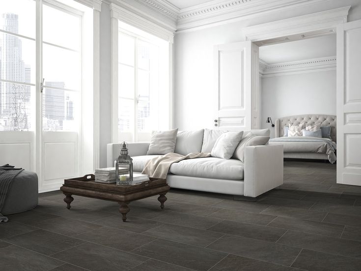 Style Selections Galvano Charcoal Porcelain Granite Bullnose Tile (3-in x 12-in)