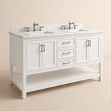 Home Decorators Collection Everett 72-Inch Double Vanity with Carrara Marble Top