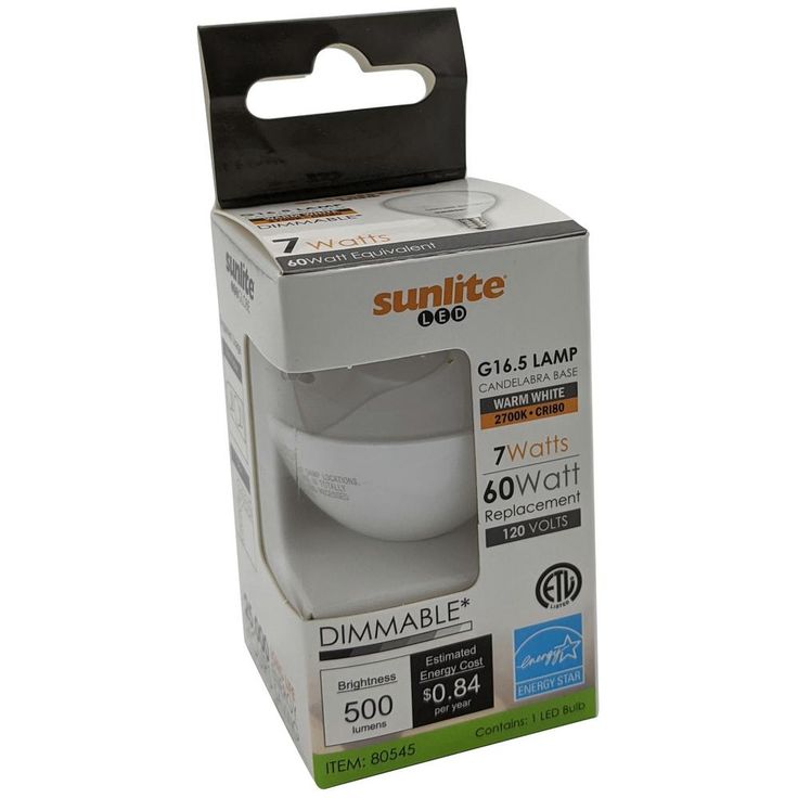 Sunlite 60-Watt Equivalent Frost Warm White G16.5 Dimmable LED Light Bulb (6-Pack)