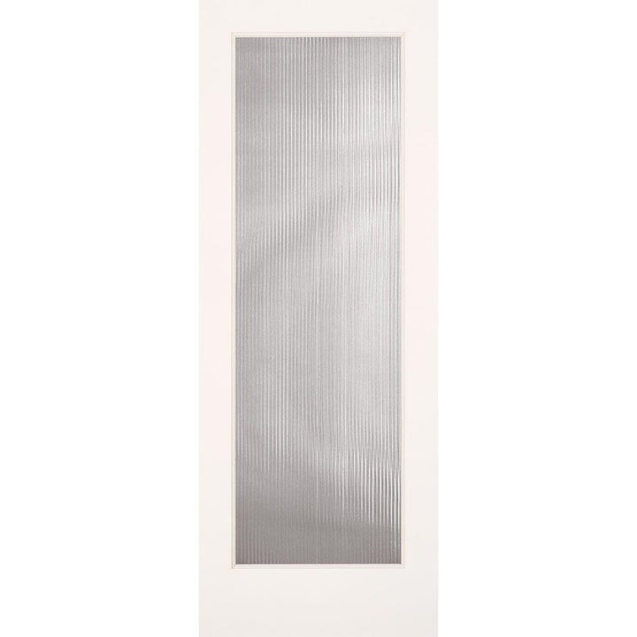 30 in. x 80 in. Reed Smooth 1 Lite Primed MDF Interior Door Slab - Super Arbor