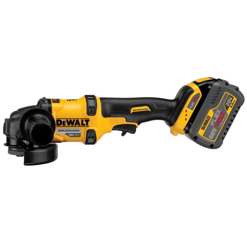 FLEXVOLT 60-Volt MAX Lithium-Ion Cordless Brushless 4-1/2 in. Angle Grinder with (1) Battery, Charger and Bonus Jig Saw