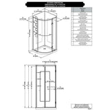 Glamour 38 in. x 77 in. Corner Drain Corner Shower Kit in White and Satin Nickel Hardware - Super Arbor
