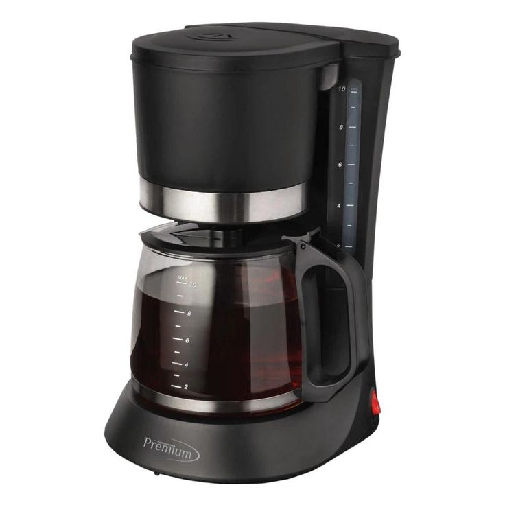Pause to Pour 10-Cup Black Drip Coffee Maker with Glass Carafe