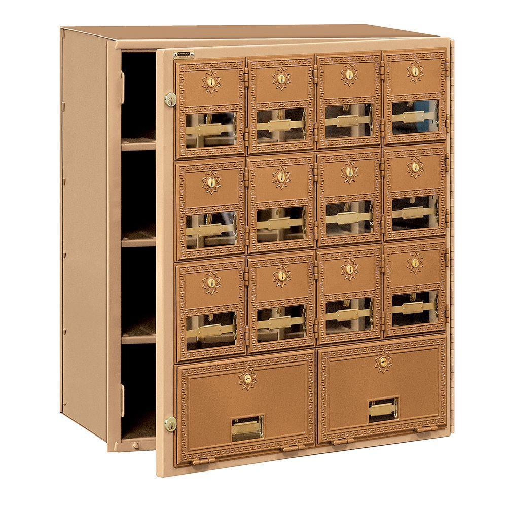 2000 Series Brass Front Loading Mailbox with 30 Doors - Super Arbor