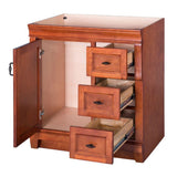 Naples 30 in. W x 21.63 in. D Vanity Cabinet Only in Warm Cinnamon with Right Hand Drawers - Super Arbor