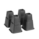 Adjustable 8-Piece Black Bed Risers Set - Super Arbor