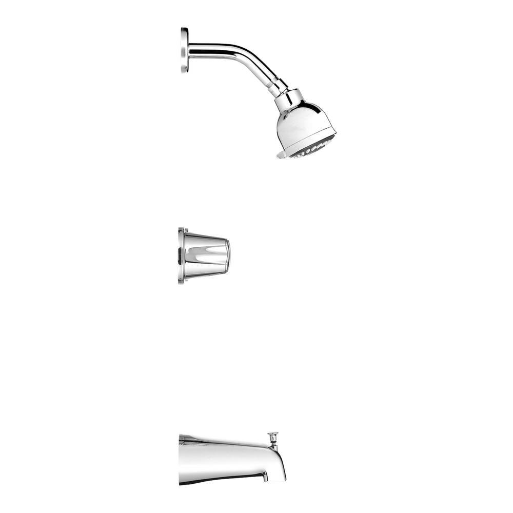 2-Handle 1-Spray Tub and Shower Faucet with Metal Knob Handles in Polished Chrome (Valve Included) - Super Arbor