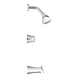 2-Handle 1-Spray Tub and Shower Faucet with Metal Knob Handles in Polished Chrome (Valve Included) - Super Arbor