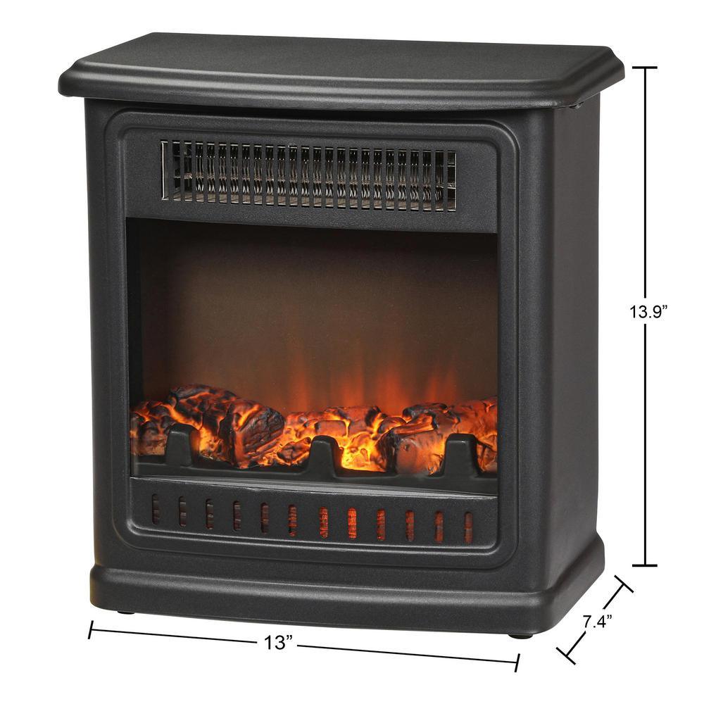 Crestland 13 in. Desktop Electric Fireplace in Black
