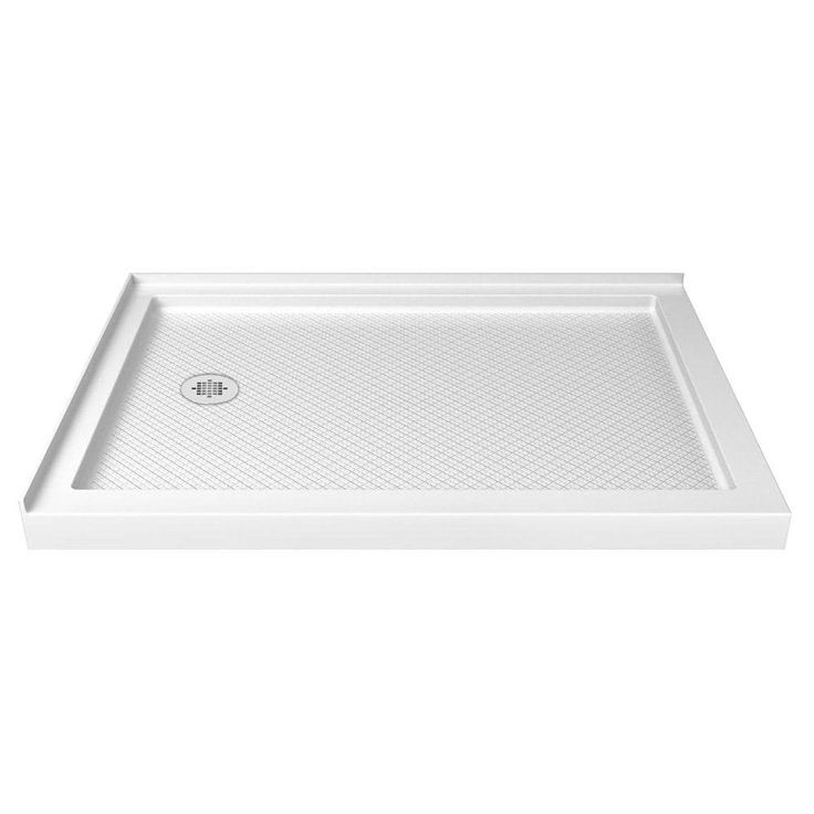 DreamLine SlimLine 36 in. D x 60 in. W Double Threshold Shower Base, Left-Hand Drain, White
