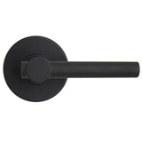 Highland Matte Black Hall and Closet Door Lever with Round Rose