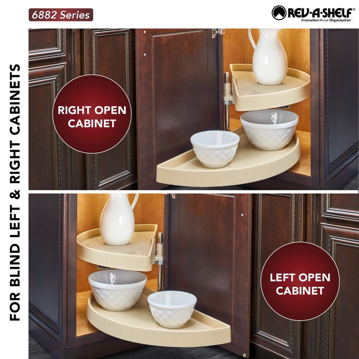 Rev-A-Shelf 2-Tier Plastic Half Moon Cabinet Lazy Susan