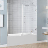 Belmore GS 59.25 in. to 60.25 in. x 60 in. Frameless Hinged Tub Door with Glass Shelves in Matte Black - Super Arbor