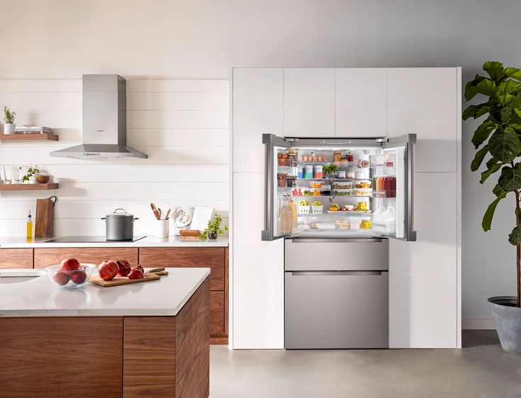 Bosch 800 Series 36 in. 21 cu. ft. French 4 Door Refrigerator in Stainless Steel with Dual Compressor, Counter-Depth