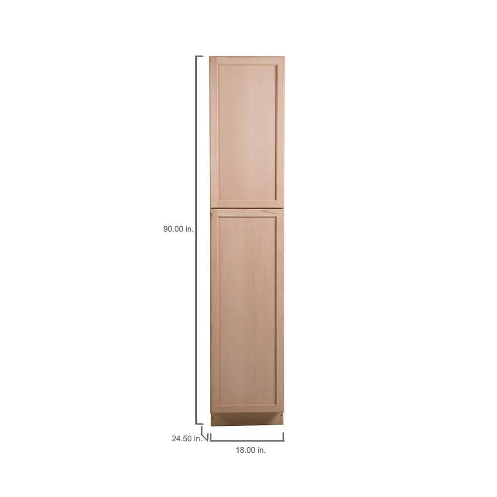 Easthaven Shaker Assembled 18x90x24 in. Frameless Pantry Cabinet in Unfinished Beech - Super Arbor