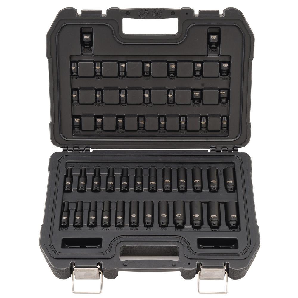 1/4 in. Drive Metric and SAE Impact Socket Set (48-Piece) - Super Arbor
