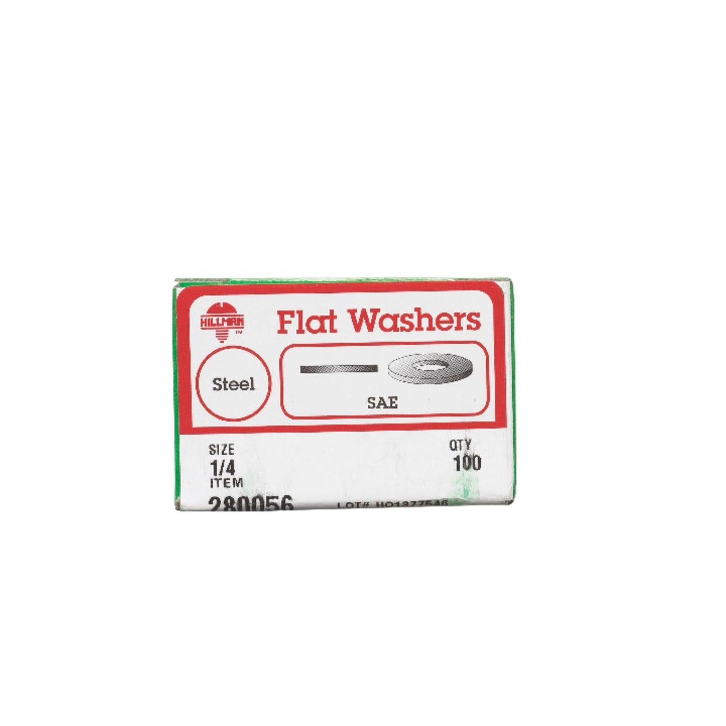 Hillman Zinc-Plated Steel 1/4 in. SAE Flat Washer, 100-Pack