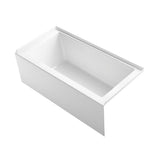 Underscore 60 in. Rectangular Alcove left Drain Bathtub in Ice Grey - Super Arbor