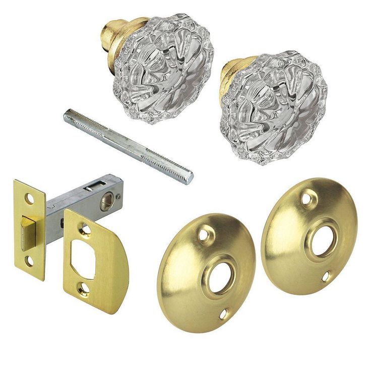 2 in. Satin Nickel Victorian Glass Knob Passage Set