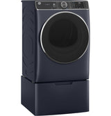GE 7.8 cu. ft. Smart 240-Volt Sapphire Blue Stackable Electric Vented Dryer with Steam and Sanitize Cycle, ENERGY STAR