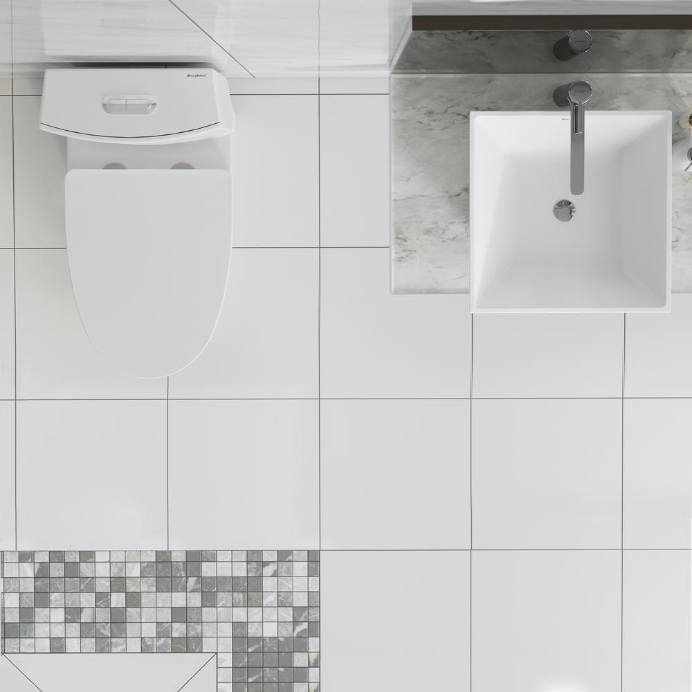 St. Tropez 1-Piece 0.8/1.28 GPF Dual Flush Elongated Toilet in White - Super Arbor