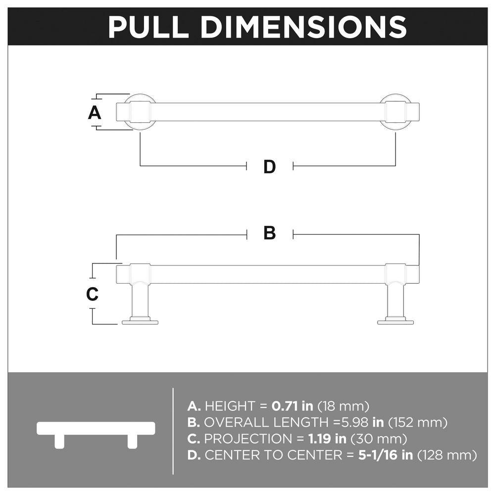 5-1/16 in. (128 mm) Matte Black Straight Bar Drawer Pull (10-Pack) - Super Arbor