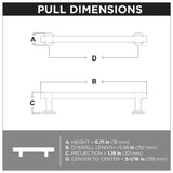5-1/16 in. (128 mm) Matte Black Straight Bar Drawer Pull (10-Pack) - Super Arbor