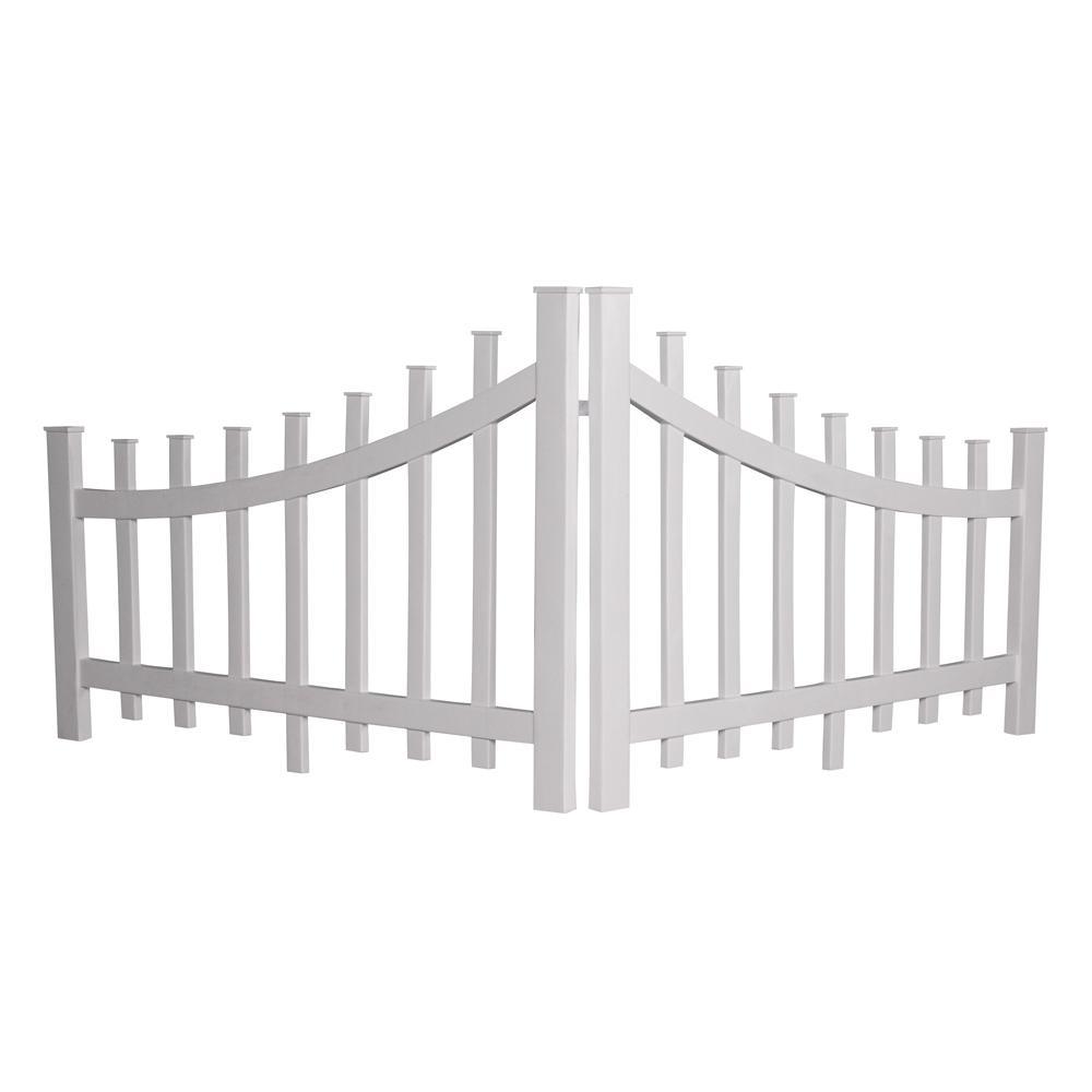 2.76 ft. x 3.97 ft. White Vinyl Corner Accent Fence Panel - Super Arbor