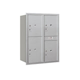 3700 Horizontal Series 3-Parcel Locker Recessed Mount Mailbox - Super Arbor