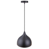 11 in. Black Integrated LED Pendant with Metal Shade - Super Arbor