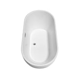 Brooklyn 60 in. Acrylic Flatbottom Bathtub in White with Polished Chrome Trim - Super Arbor